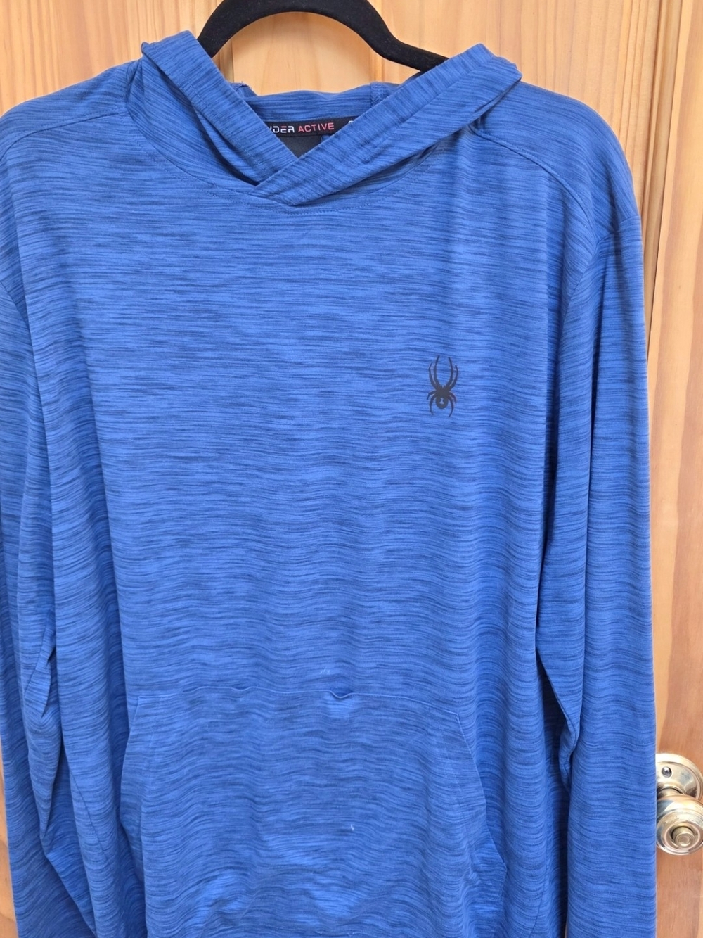 Spyder Blue Marled Lightweight Hooded Men's Pullover